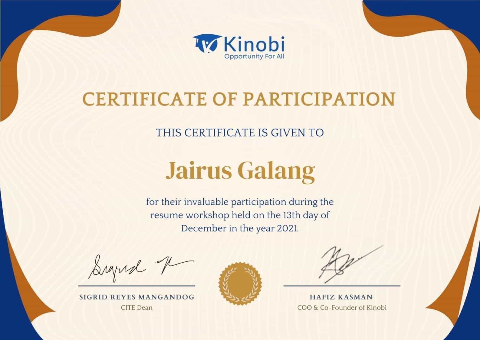 Kinobi-Certificate